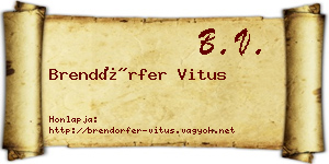 Brendörfer Vitus névjegykártya